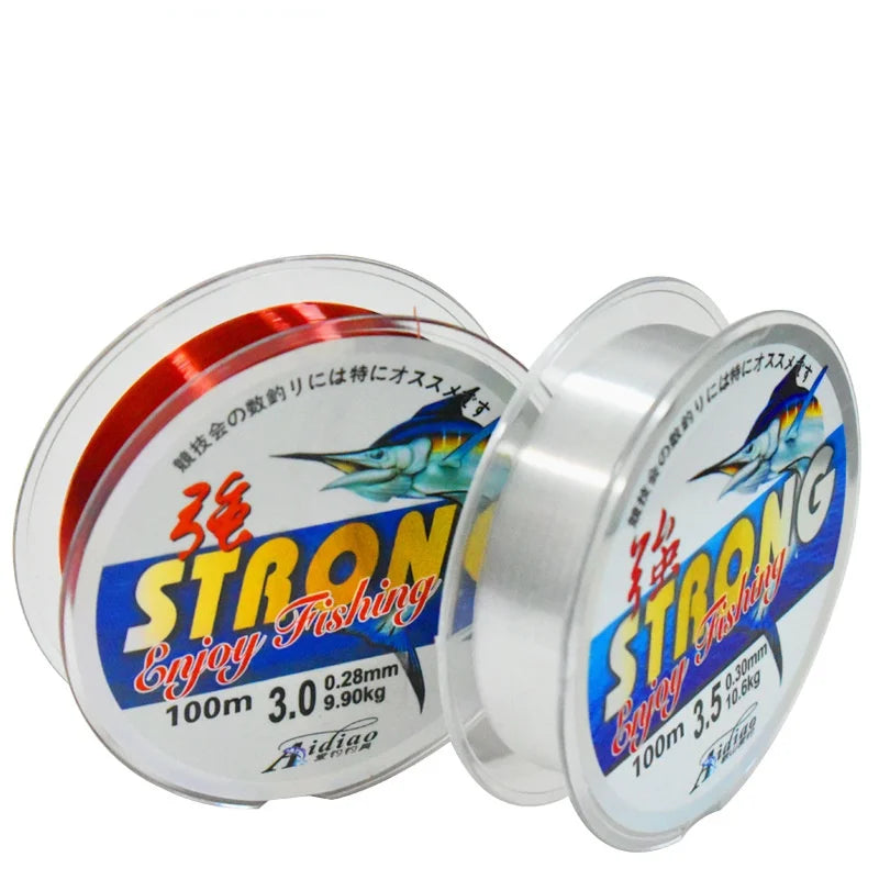 100M Transparent Nylon Fishing Line Strong Pulling Force Fishing Line Nylon Portable Monofilament Fishing Lines
