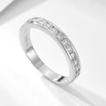 Fashion 925 Sterling Silver Rhodium Women's Engagement Rings Shiny Zircon Wedding Bands Eternity Ring Classic Party Men Jewelry