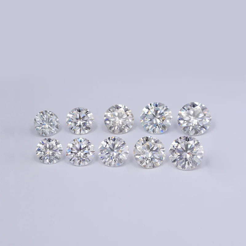 0.4ct 6ct D Color VVS Clarity Brilliant Cut Loose Synthetic Moissanite Gemstone Starsgem Wholesale 10 Moh's Scale Third Party