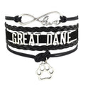 Factory Custom Made Infinity Love Great Dane Pomeranian Basset Hound Husky Wheaton Terrier Dog Mom Bracelets for Women