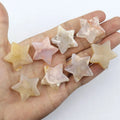 3CM Natural Flower Agate Star Shape  Sakura Agate Carving  Cherry Blossom Stone for Decoration Healing Quartz Making