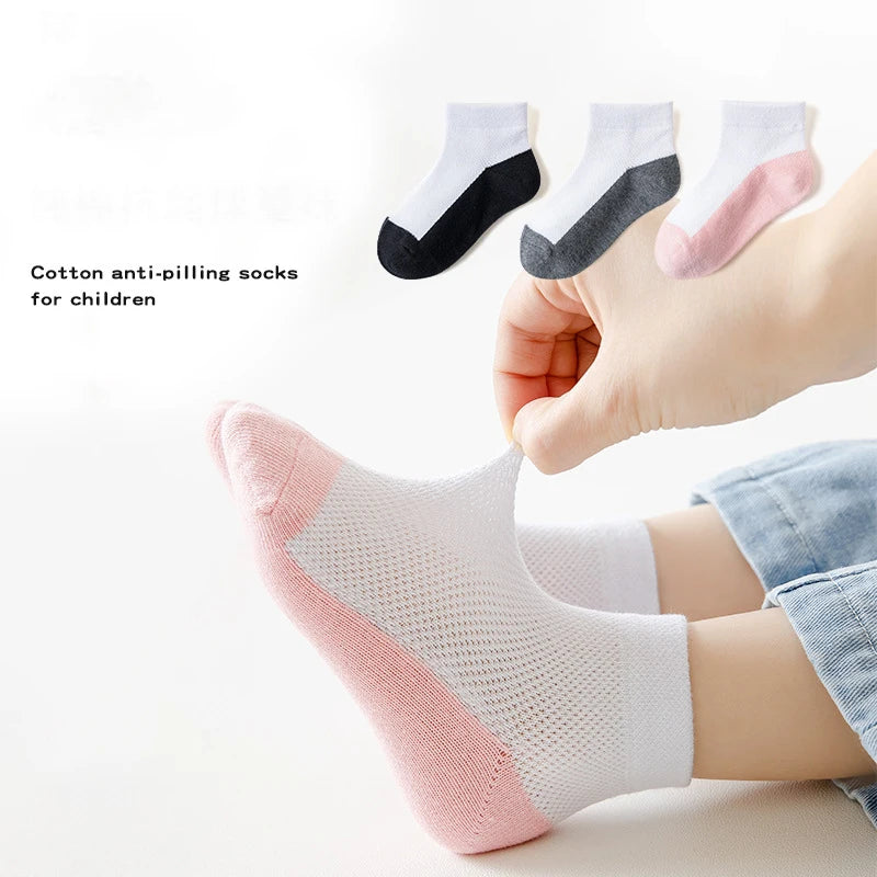 Custom Knitted Anti Odor Breathable Summer Ankle Socks for Boys and Girls Comfortable Casual Low Cut Socks for Children