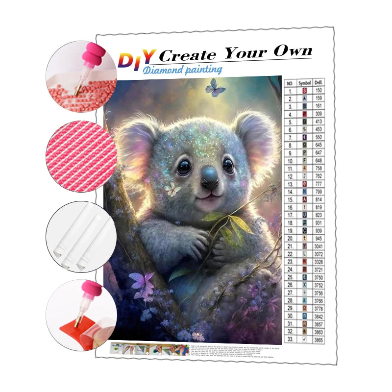 Diamond Painting Wild Animals Koala 5d Diamond Painting Accessories Round Drills Diamond Painting Art Kit Home Wall Decoration