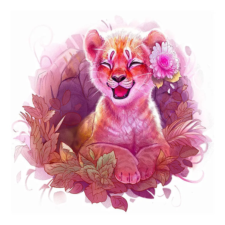 Ever Moment Crystal Rhinestone 5D Diamond Painting Animal Series Cat Tiger Lion Embroidery Kit Modern Wall Art Home Decor 5L1501