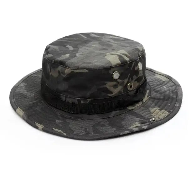 Bennie Unisex Adult Tactical Fishing Bucket Hat Outdoor Camouflage Casual Rounded Edge for Daily Sports Travel Cycling Fishing
