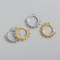 925 Sterling Silver Beads Punk Gold Plated Hoop Earrings for Fashion Women Bohemian Charming Party Jewelry Gift