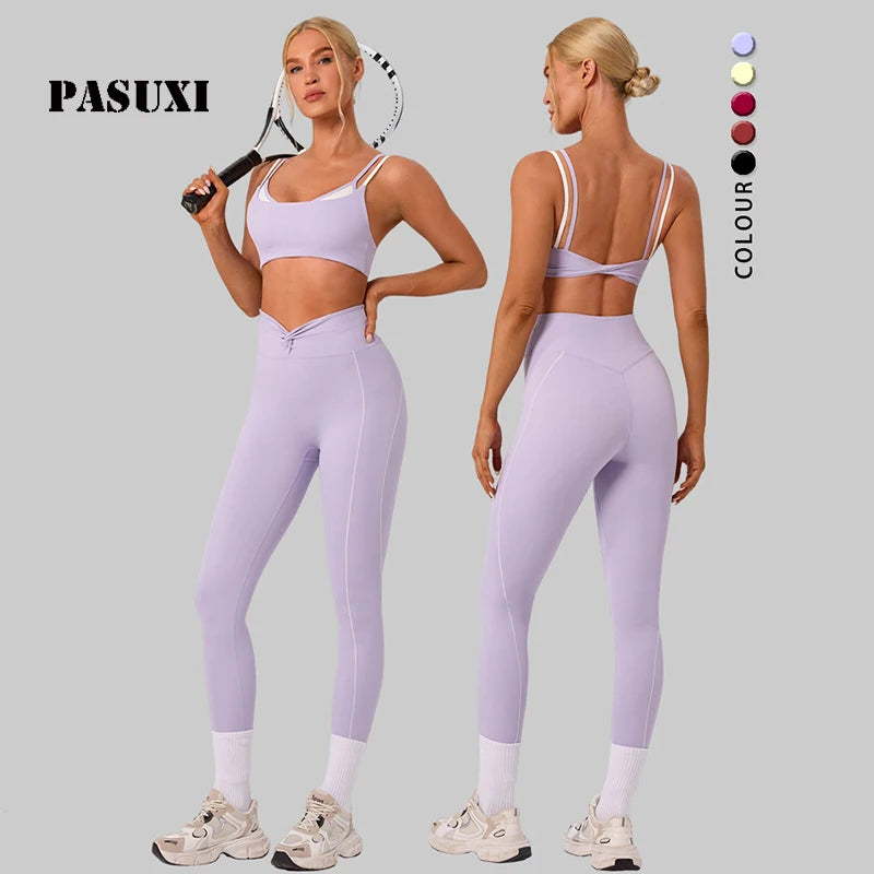 PASUXI Women's Activewear Set Seamless Gym Yoga Clothes Ready to Ship OEM High Support Fitness Wear