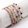 New Unique Design 4mm Faceted Natural Agate Stone Color No Fade 18K Gold Stainless Steel Beads Bracelet for Women JBS12366