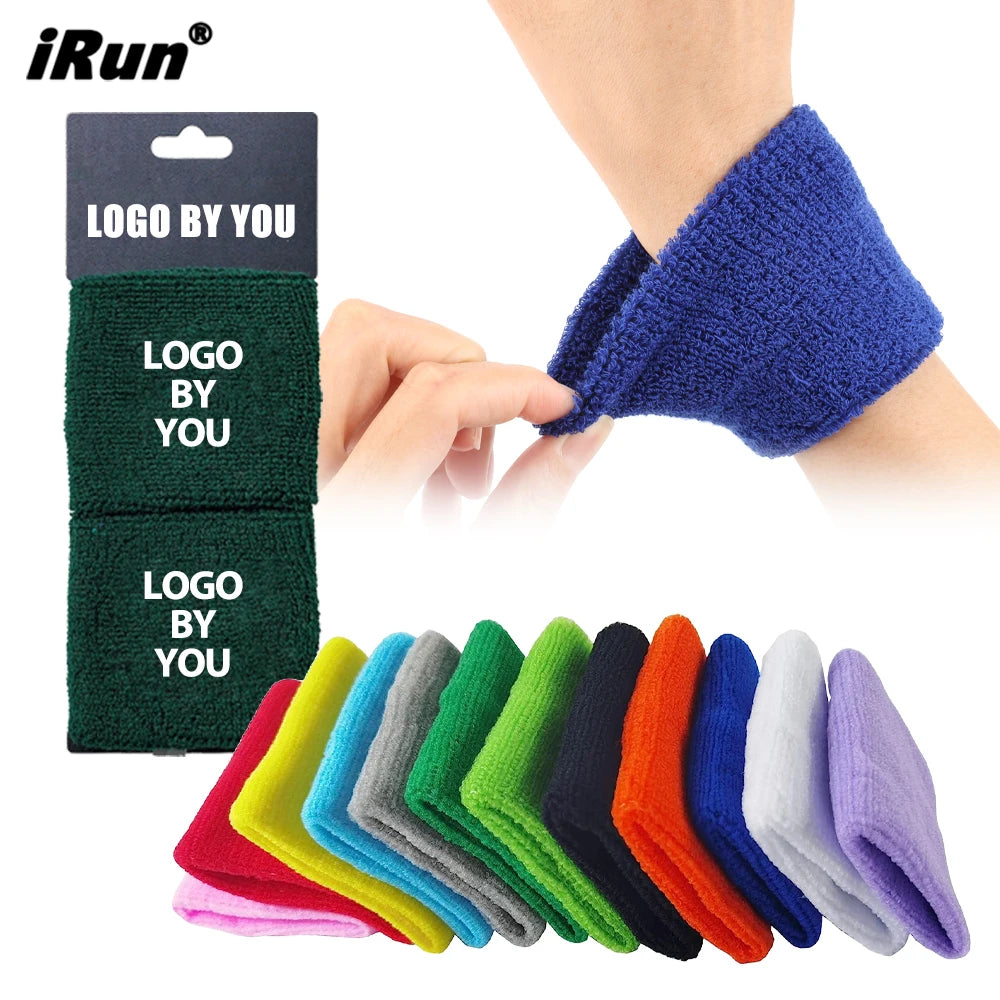 IRun Custom Embroidery Hand Band Sweat Wrist Support Brace Wraps Guards Sport Sweatband Fitness Wristbands