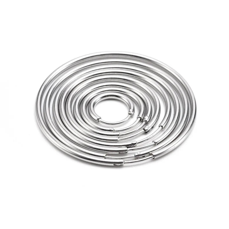 Simple 20mm 30mm 40mm 50mm Big Stainless Steel Hoop Earring Hypoallergenic Huggie Earring for Women