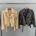 Autumn Winter Fashion Pure Color Long Sleeve Outwear Leather Suit Zipper Jacket for Women