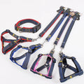 Wholesale Stocked Jeans Material Pet Dog Harness with Leash