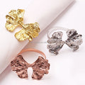Wholesale Metal Rose Gold Silver Gold Plated Gingko Leaf Napkin Ring for Wedding Favors