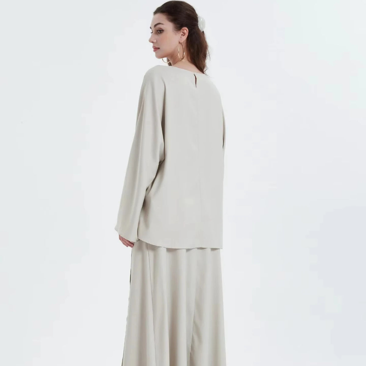 NisaModest Loose Plus Size Seamless Abaya Spring Women's Islamic Prayer Dress with Pockets Cotton Linen MegaBDM