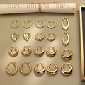 New Fashion Women 18k Gold Plated Stainless Steel Earrings Hypoallergenic Jewelry Screw Twisted C-shape Hoop Earrings