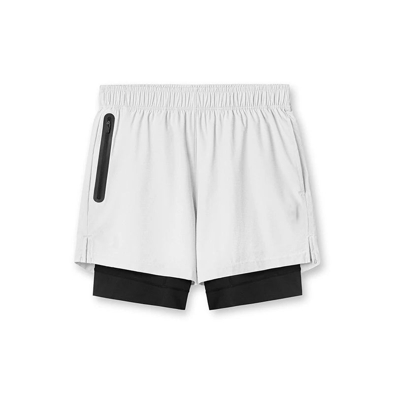 Men's Workout Athletic Running Shorts Active Wear Work Out Sports Shorts Men Running Double-layer Fitness Shorts