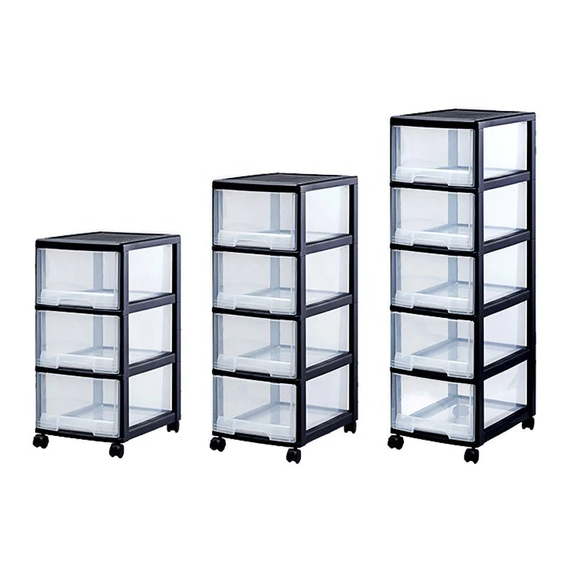 Portable Dining Room Multi-Drawer Cart Casters Included Plastic Storage Cabinet Organizer with Bathroom Use for Wardrobe Clothes