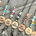 Teacher Appreciation Day Breakaway Floral Beads ID Badge Holder Teacher Lanyard Keychain for Keys