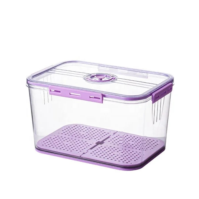 Plastic Fridge Airtight Vegetable Fruit Food Storage Organizer Bin Container