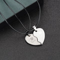 Fashion Couple Pendant Jewelry Valentine's Day Memorial Gift Stainless Steel Heart Necklace Set