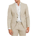 Beach Summer Linen  Men's Suits Regular Fit 2 Pieces Set Tailor Made Man Party Tuxedos  Blazer Pants for Wedding Groomsmen