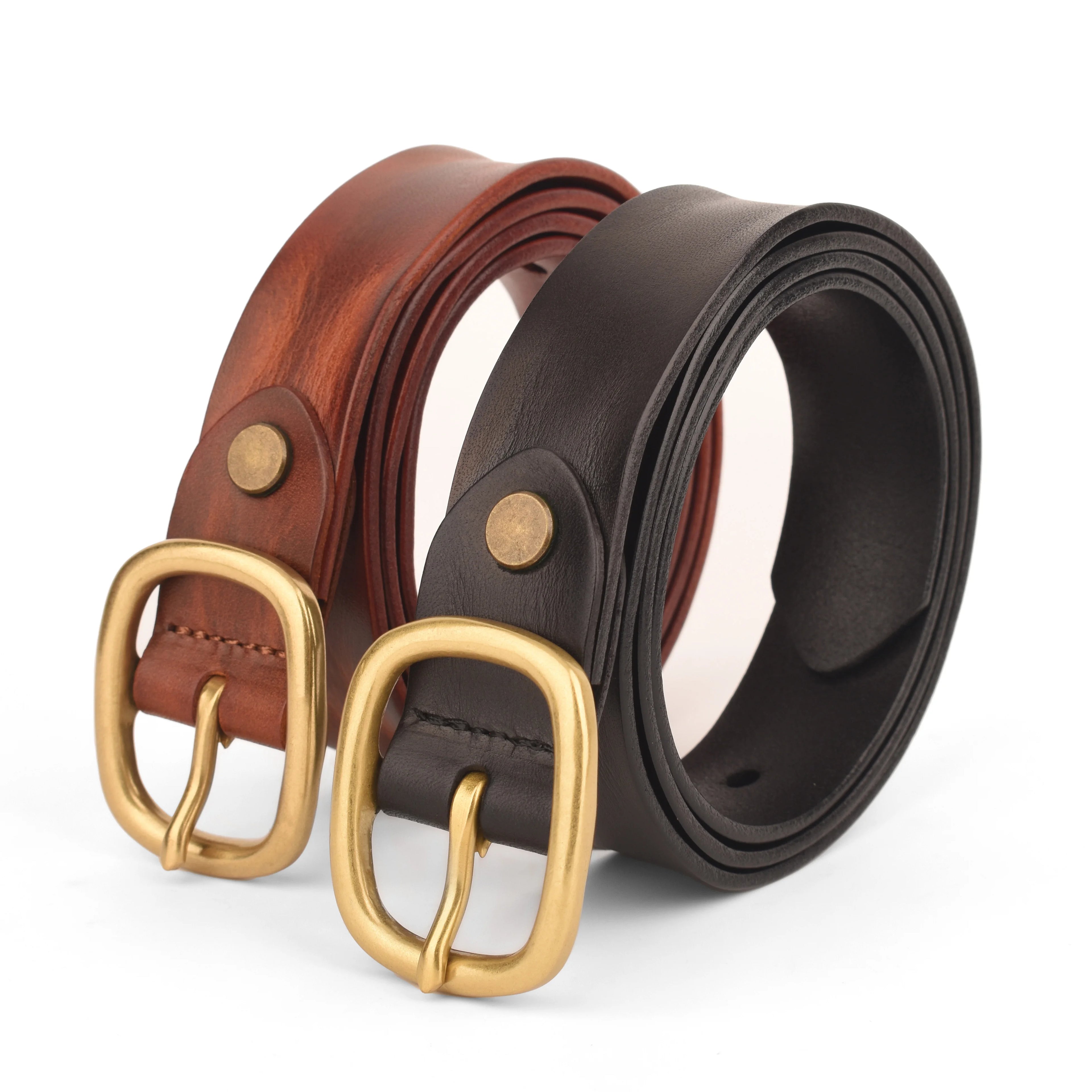 Heqi Genuine Leather Belts Copper Mold Women Vegetable Tanned Leather Women Belts Leather Luxury