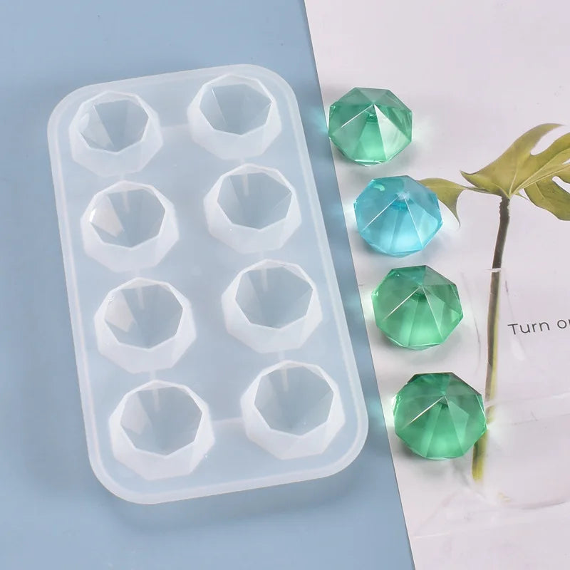 C-0183 Customized Diamond Heart Mold 8 Cavity DIY handmade cake chocolate silicone mold diamond shape