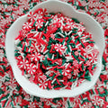 1000g DIY Craft Slime Sprinkles Christmas Red Peppermint Candy Sweet Mix Polymer Clay Sprinkles Slices