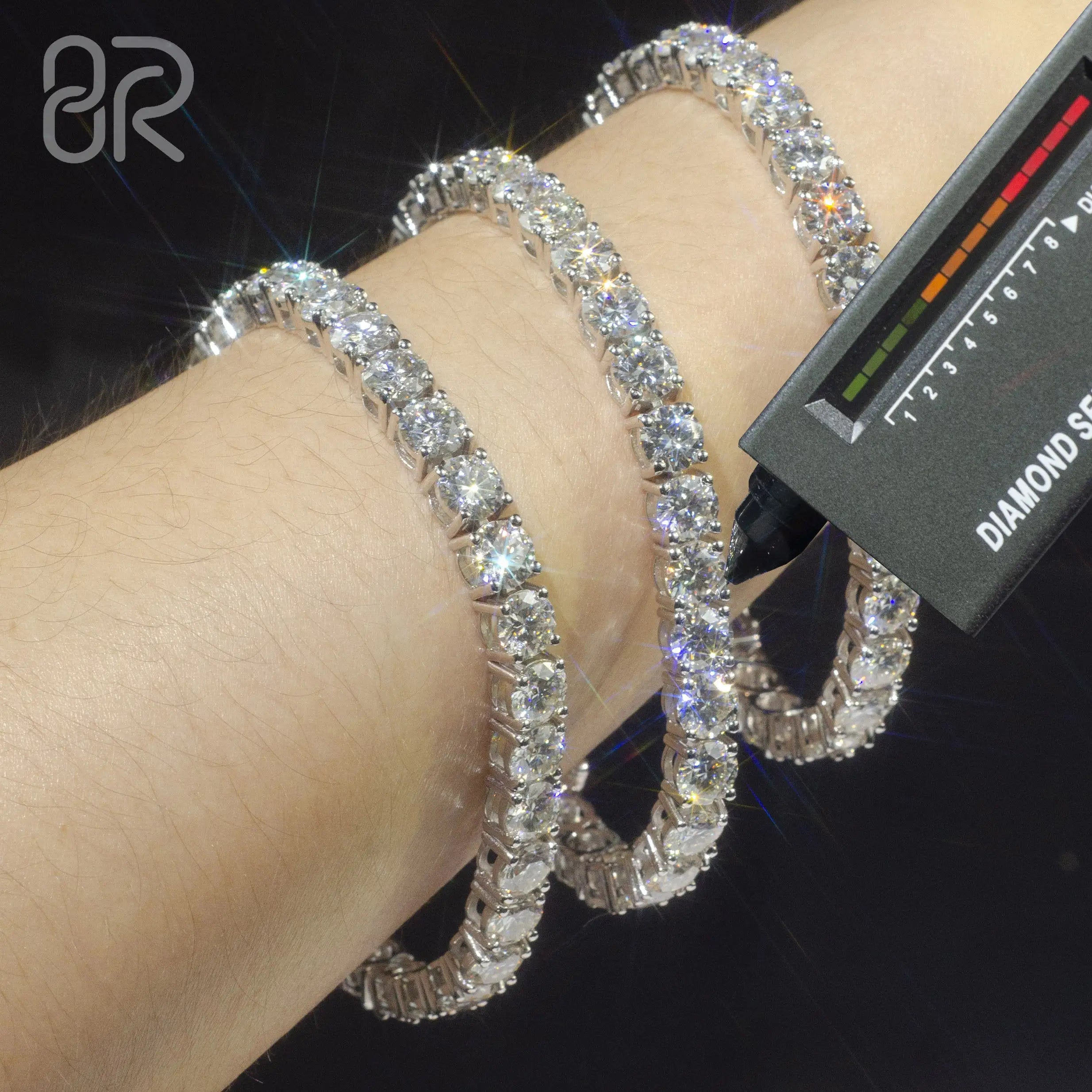 3mm 9" Tennis VVS Moissanite Diamond Bracelet Link Chain Wholesale Bling Iced Out 925 Silver Fine Jewelry