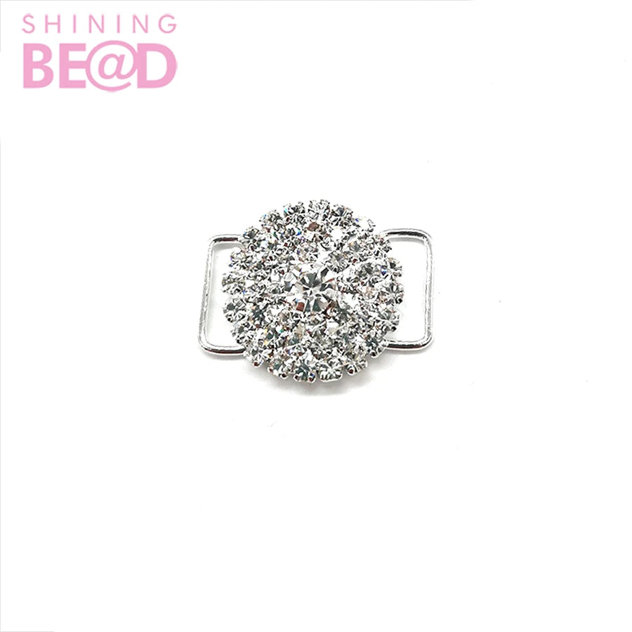 Wholesale Crystal Gold Rhinestone Connector Buckle for Bikini Swimwear