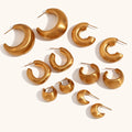 G2125 Earring Stainless Steel 18K Gold PVD Plated Statement C Shape Hoops Wedding Jewelry Gold Chunky Hoop Earrings for Wome