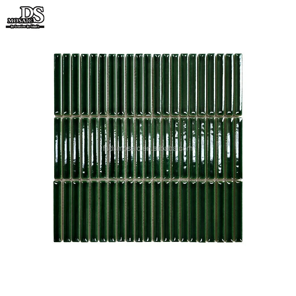 Foshan Kit Kat Finger Linear Strip Long Bar Design Porcelain Wall Mosaic Tile Vintage Ms rust Board Soft Ceramic Tile