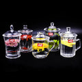 Custom Wide Mouth Glass Coffee and Tea Tumblers with Glass Lid