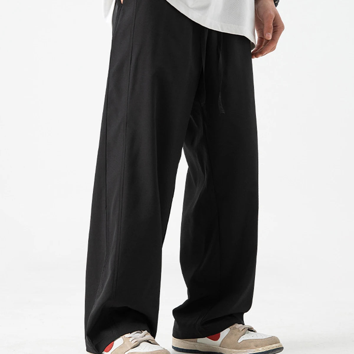 Men s Clothing Cool Feeling Ice Silk Wide Leg Pants 2024 Spring Summer New Loose Casual Trousers Versatile Men s Long Pants
