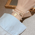 Korean Style Pearl Chain Temperament Multilayer Personality Pearl Love Heart Geometric Women's Charm Bracelet Jewelry