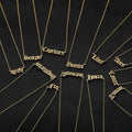 Stainless Steel 12 Zodiac Letter Necklace Gold Plated Horoscope Chain Astro Necklaces for Women Girls Valentine's Gift