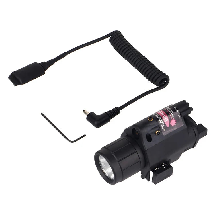MZJ Optics Tactical Remote Switch Led Flashlight with Riser Mount M6 Red and Green Laser Flashlight Hunting Laser Flashlight