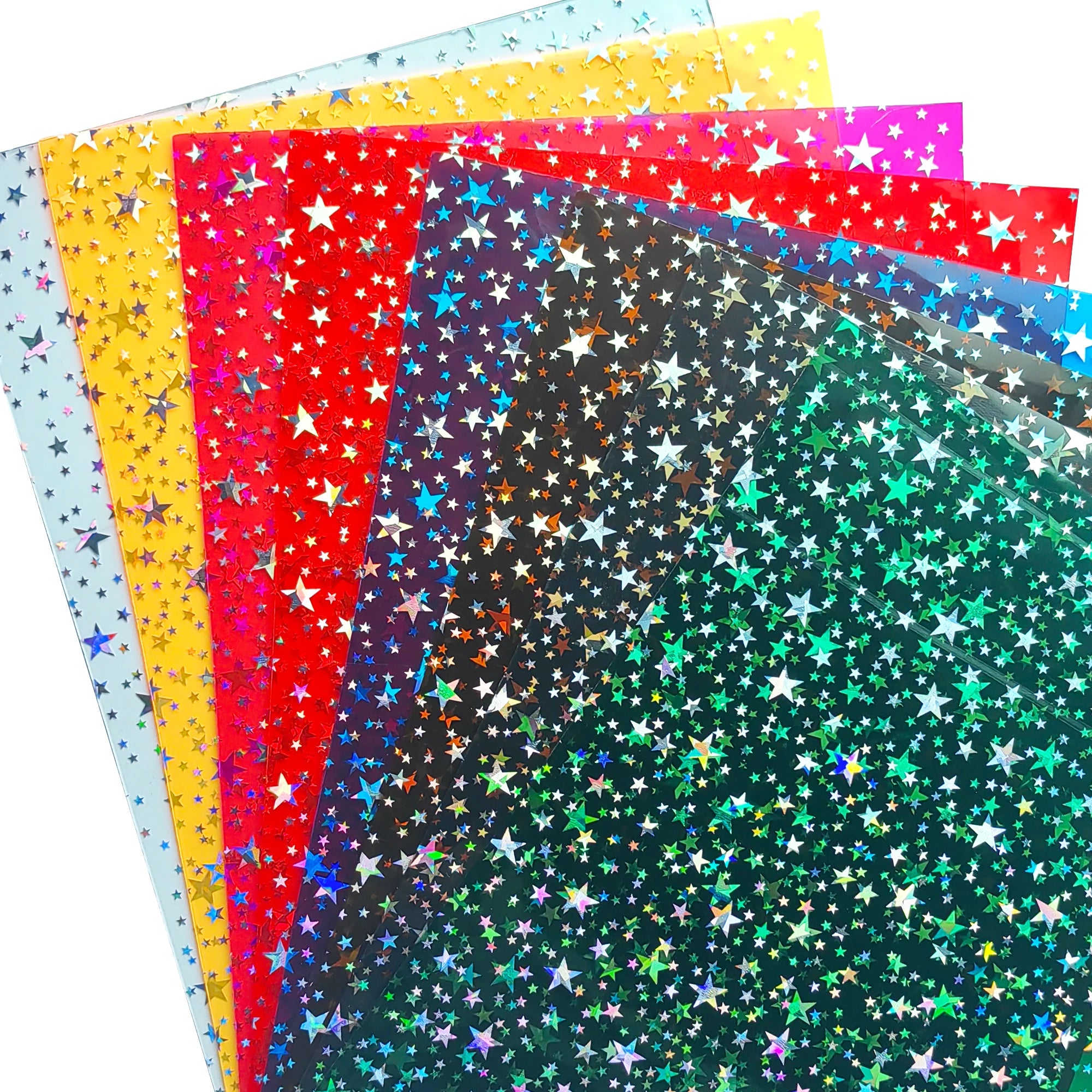 1mm Environmentally Friendly Colored Transparent PVC Film Shining Star Pattern Vinyl for Bags