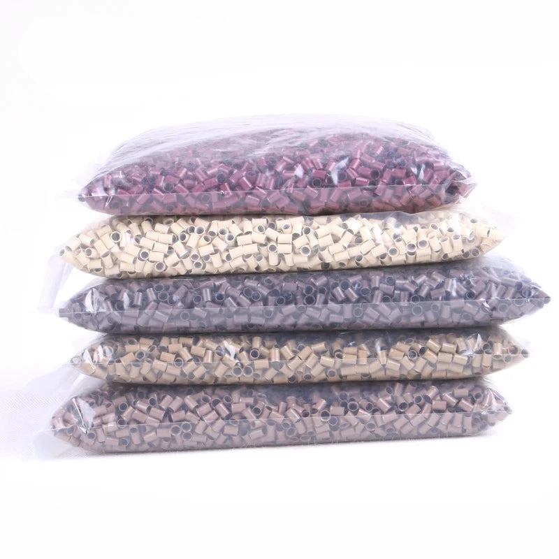 Bag of 10000pcs 4036mm Copper Flare Beads Micro Ring Tube Link for Pre-Bonded Hair Extensions Hair Extension Tools