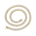 BC159  6MM Brass CZ Tennis Chain Necklace Men and Women Hip Hop Jewelry Gift