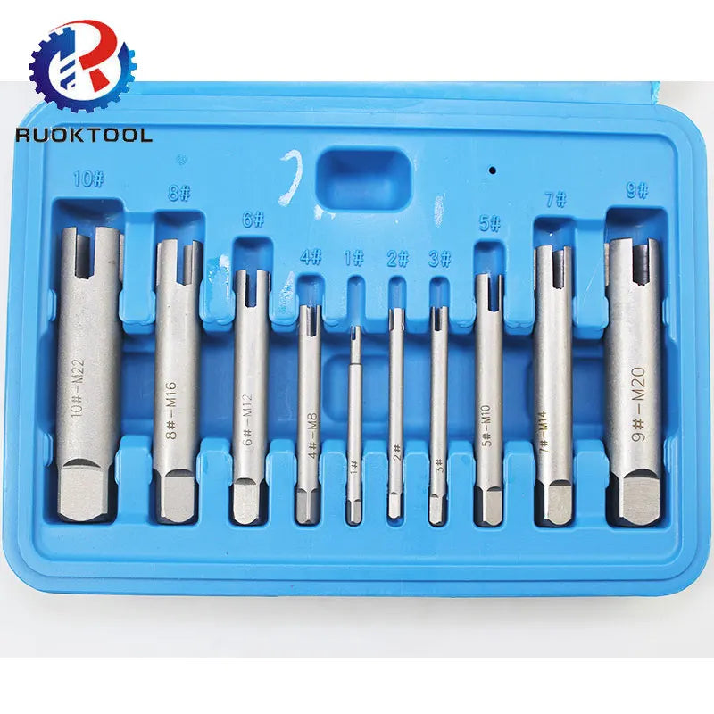 Professional Factory Spot Low Price Wholesale 10 Piece Tap Extractor Set Damaged Tap Remover Alloy Tap Wrench Extractor