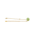 Chris April 316L Stainless Steel 18k PVD Plated Natural Jade Gem Charm Tennis Chain Bracelets