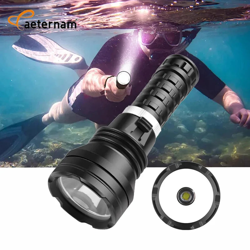 High Power P70 Professional IP8 Waterproof Rating Lamp Deep Sea Operations Patrol Led Diving Underwater Torch Light Flashlights