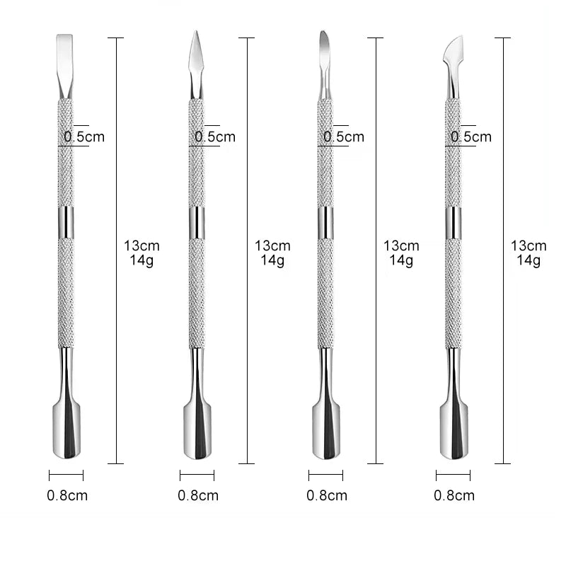 Wholesale Professional High Quality Stainless Steel Dual End Cuticle Pusher Cleaning Tool Diguang CP024 for Manicure Pedicure
