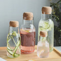 High Borosilicate Glass Water Bottle With Wooden Cork  Lid for Milk Coffee Juice 150ml 300ml 600ml