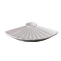 Unbreakable Restaurant Hot Pot Serving Barbecue Serving 10 Inch Fan Shape White Melamine Dinner Plate