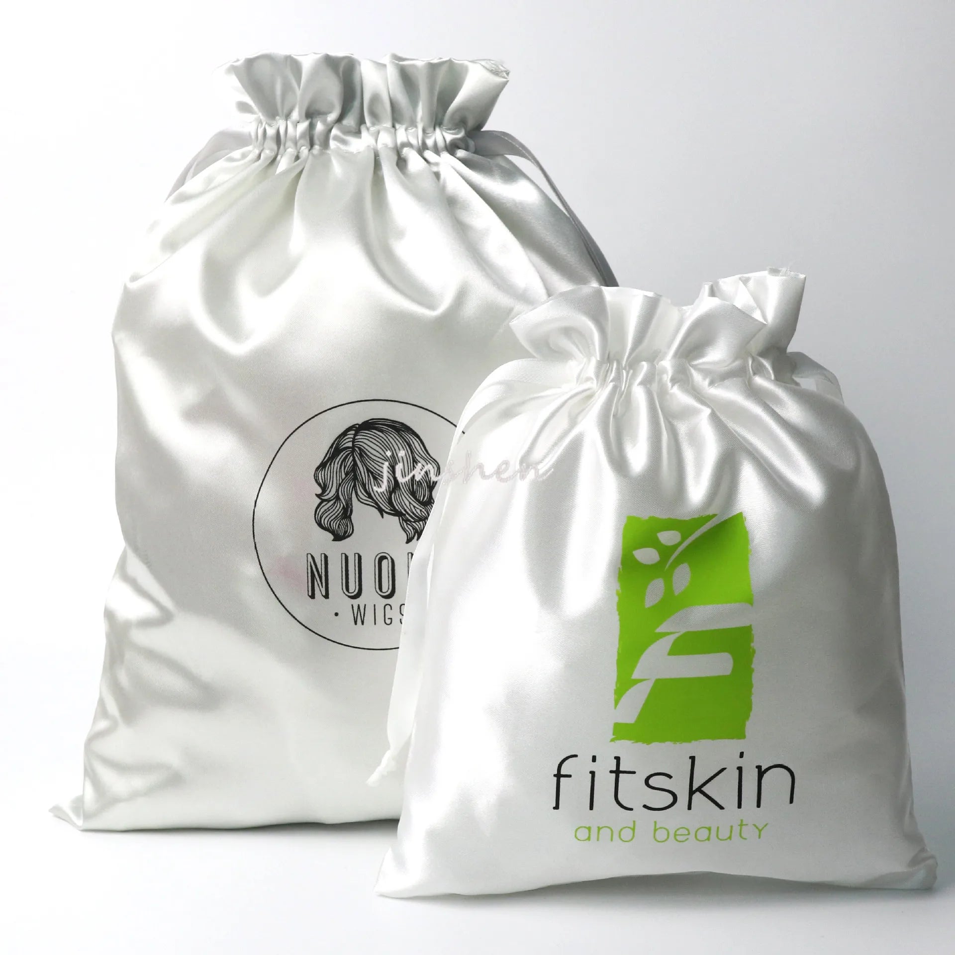 Custom Satin Hair & Wig Storage Bag for Jewelry Cosmetics Gift Packaging with Logo Textile Packaging