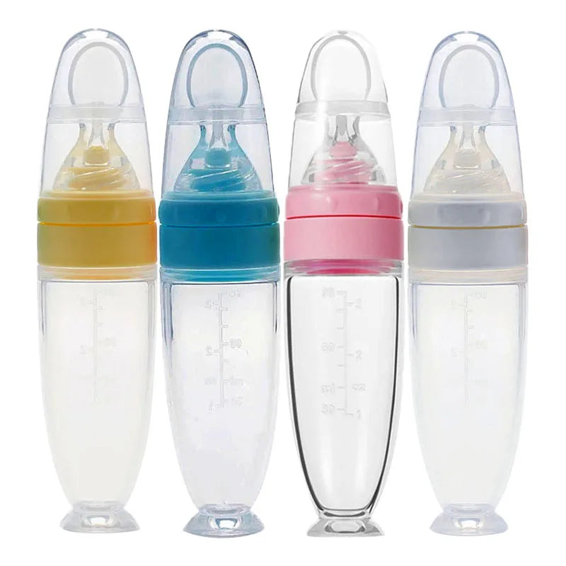 Maternal and Infant Products Baby Squeeze Rice Cereal Bottle Spoon Complementary Food Feeding Device Grade Silicone Soft Head