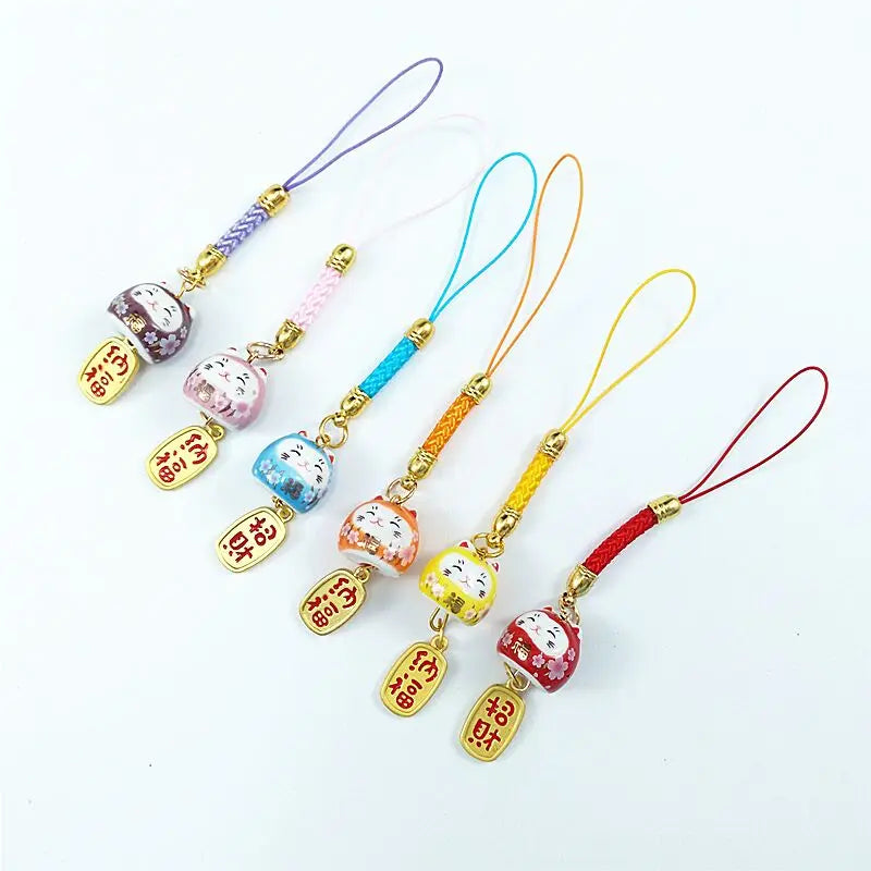 Wholesale Ceramic Blessing Cat Phone Pendant Accessory Other Mobile Phone Accessories