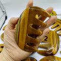 HZ Handmade Tiger Eye Stone Comb for Meridian Soothing Cross-Border Supply of Jade Roller for Yellow Tiger Eye Comb Head Massage